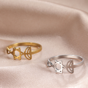 <span class=keywords><strong>Anillo</strong></span> con <span class=keywords><strong>Sello</strong></span> Messiánico, <span class=keywords><strong>Anillo</strong></span> de Acero Inoxidable para <span class=keywords><strong>Mujer</strong></span>, Estrella de David, Menorá, Amuleto de Israel, Joyería Vintage, Accesorios de Janucá - Product Image 5