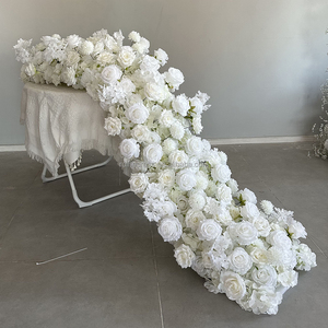 Guirlande de fleurs artificielles en <span class=keywords><strong>soie</strong></span> rose poudré pour réception de mariage, chemin de table, allée d'escalier, arrangement floral, 2 mètres de long - Product Image 6