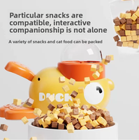 Distributeur automatique de nourriture intelligent pour chats et chiens avec petit canard jaune et 3 couvercles de compartiments