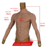 Costume en silicone réaliste pour hommes, corps supérieur complet, poitrine et bras, muscles factices, costume de cosplay, shapewear, en stock, pour adultes