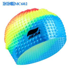 Bonnet de bain en silicone Jiejia unisexe pour adulte, design à bulles, imperméable, motif color block MC805 - Product Image 5
