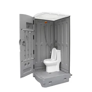 hdpe double layer public toilet with a bath mobile portable toilet for outdoor toilette mobile wc
