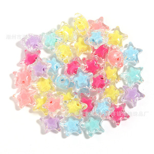 Cuentas acrílicas de estrella de cinco puntas, colores mixtos, cuentas transparentes para lazos para el pelo, pulseras, joyería, cadenas para teléfonos, llaveros y accesorios. - Product Image 5