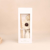 Diffuseur à bâtonnets en céramique avec bouteille vide et ensemble de recharge d'huiles essentielles 30 ml, parfums Lavande, Rose, Jasmin, Osmanthus, Lys