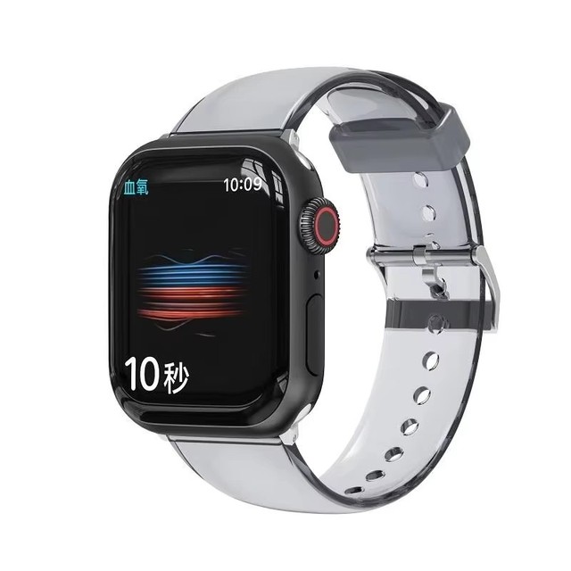 For Apple Watch SE 1-8 41mm 45mm 40mm 44mm Smart Bracelet Replacement Band Accessories Solid Color Clear TPU Watch Strap