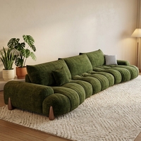 Canapé de salon minimaliste de luxe, design incurvé, assise profonde, tissu chenille vintage, bois massif, une place, adapté