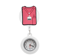 Montre de poitrine à fonction de rebond télescopique, motif cœur de dessin animé, en PVC souple, pour infirmière et médecin, en stock usine