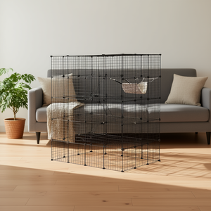 4 Tier Metal Wire <b>Cat</b> <b>Cage</b> 54 X 41 X 69 In With Hammock <b>Indoor</b> Pet Enclosure For <b>Cats</b> - Product Image 2