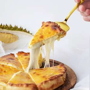 סיטונאי לוגו מותאם אישית זהב עוגת נירוסטה סכין חפירה והשרת סט מתכת מתנה להגדיר בשקית opp - Product Image 3