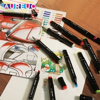 Phoenix 40 couleurs 2mm 6mm double pointe séchage rapide peinture d'artiste Portable ensemble de marqueurs à l'alcool pour artiste