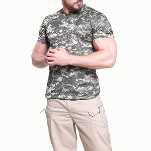 Camiseta Táctica Personalizada para Hombre, Impresión Digital 3D, Camuflaje Desértico, Cuello Redondo, Ajustada, Ropa de Caza de Pitón - Product Image 3