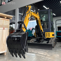 Mini-excavatrice diesel de 3,5 tonnes, excavatrice sur chenilles personnalisée avec accessoires, brise-roche, grappin pour travaux agricoles et de construction, certifiée EPA
