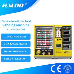 Haloo自动售货机供应商健身房健康食品营养饮食自动售货机半自动定制热食自动售货机带<span class=keywords><strong>3</strong></span>个微波炉 - Product Image 4