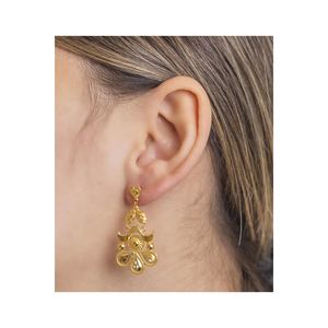   Boucles d'oreilles romantiques en or rose 22 carats, diamant, zircon, mariage, fiançailles, anniversaire, forme de papillon, étoile, plaqué or - Product Image 1