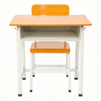 Table d'étude moderne simple à hauteur réglable pour étudiants avec tiroir à livres, crochet de tête de lit, cadre chromé, mobilier scolaire écologique