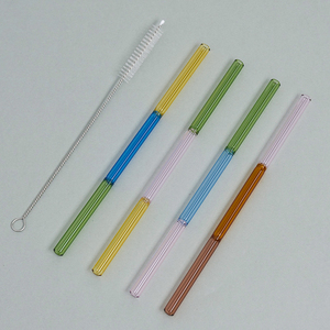 Wholesale High Quality Hot Sale Colorful Food Grade Borosilicate Glass Wavy <strong>Straw</strong> Heat Resistant <strong>Funny</strong> Drinking <strong>Straws</strong> - Product Image 2