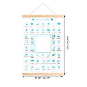 Langue personnalisée My First Times Baby Poster avec aimant Bâtons de bois Baby Shower New Parents Gift Toddler Milestone Memory Poster - Product Image 6