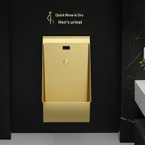 <span class=keywords><strong>Urinoir</strong></span> mural automatique de luxe en acier inoxydable 304 doré avec capteur et conception anti-éclaboussures pour toilettes commerciales et hôtelières - Product Image 2