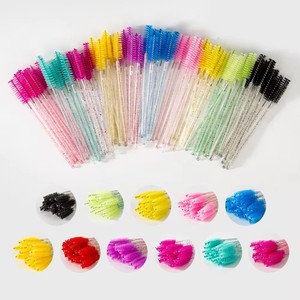 Vendita calda colorato 50 pezzi di cristallo Spoolies <span class=keywords><strong>Mascara</strong></span> Silicone Extension ciglia spazzola per la pulizia con Glitter Nylon trucco cosmetici - Product Image 5