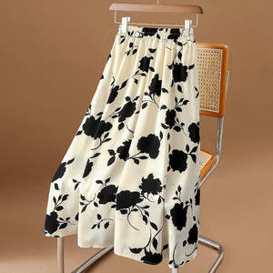 Falda de gasa de cintura alta para mujer Midi Floral estilo coreano Premium Modest V Streetwear ventas de ropa verano 2025 faldas femeninas - Product Image 6