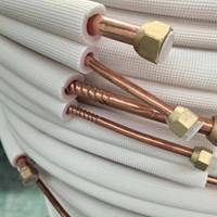 Tuyau de cuivre en spirale de tube de cuivre flexible isolé de 8/3 et 1/4 pour la climatisation de réfrigération à courant alternatif alimentée au gaz