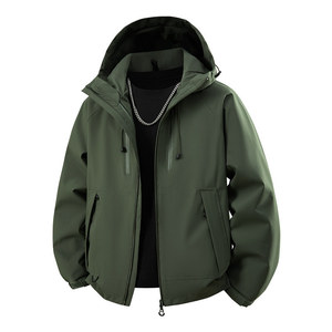 Chaqueta cortavientos con capucha, unisex, de manga larga, resistente al viento, para senderismo al aire libre - Product Image 2