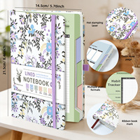 Carnet A5 en similicuir avec sangle décorative ; Pages intérieures quatre-en-un ; Pages vierges à points ; Cadeau personnalisé