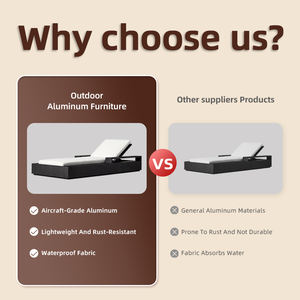 <span class=keywords><strong>Fauteuil</strong></span> inclinable à <span class=keywords><strong>dossier</strong></span> <span class=keywords><strong>réglable</strong></span>, siège unique, chaise longue avec structure en aluminium, tissu imperméable pour patio et <span class=keywords><strong>jardin</strong></span> - Product Image 3