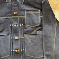 Vestes en jean brut pour hommes en gros, multi-poches, vintage, boutonnées, taille plus, coupe ample, jeans japonais bruts, vestes pour hommes