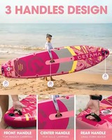 Planche à pagaie gonflable tout usage rose durable SUP 450LBS pour femmes, fabrication OEM&ODM