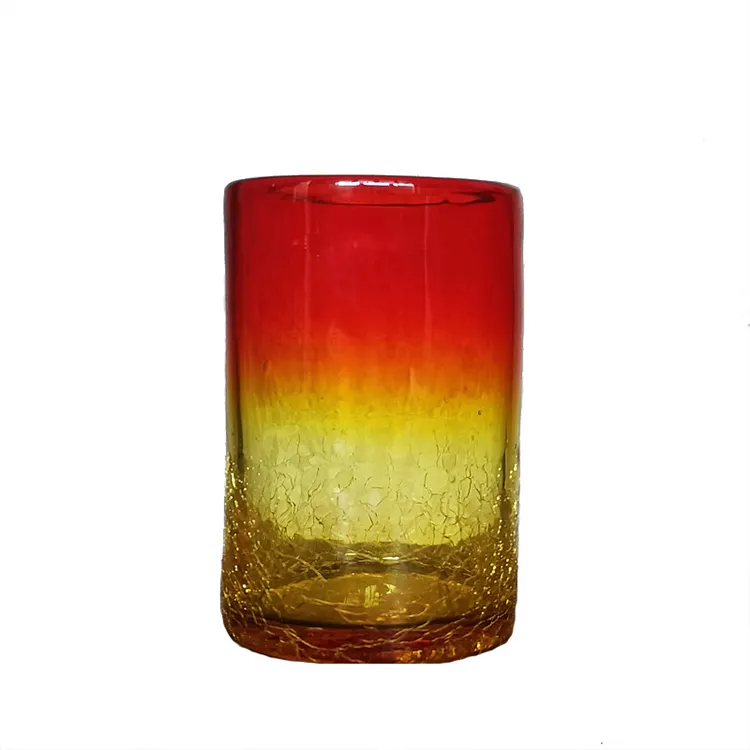 New Fashion Vantage Style Medieval Cup Glass Trade Bar Using Living Room Single Glasses Mixed Color Ice Crack Vintage Wine Glass