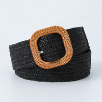 Ceinture de taille polyvalente pour femme, version coréenne, personnalisée, couleur bonbon forêt, boucle carrée, tressée en herbe