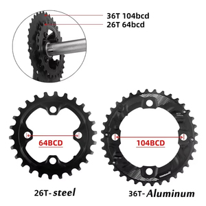 Plateau de pédalier Prowheel 104BCD 64BCD 26T 36T 28T 38T pour <span class=keywords><strong>VTT</strong></span>, double vitesse, <span class=keywords><strong>couronne</strong></span> de vélo - Product Image 2