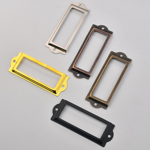 Retro Iron Label <b>Frame</b> Rectangle 83x30mm Durable Handle For Gift Box Business Card Name Card <b>Frame</b> Antique Bronze Red Bronze - Product Image 1