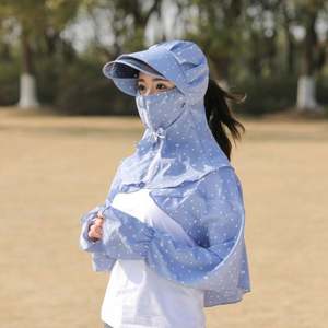 Gorras de malla de verano al por mayor con máscara facial con cremallera, chales transpirables de manga larga, gorras de sol informales para ciclismo, pesca y equitación, gafas - Product Image 3
