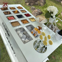 Chariot de nourriture professionnel ZKAI pour événements, chariot mobile pour desserts, boissons, en-cas, chariot à glaces pour mariage, fête