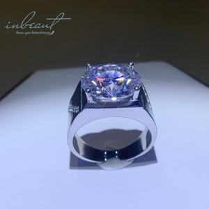 <span class=keywords><strong>Bague</strong></span> de <span class=keywords><strong>mariage</strong></span> pour <span class=keywords><strong>homme</strong></span> en argent massif 925, diamant original de 10 carats, taille brillant, test de couleur D réussi, moissanite, bijoux fins - Product Image 3