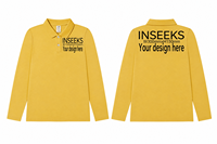 Polo à manches longues personnalisé avec logo, 230 g, 95 % coton, 5 % élasthanne, pour adultes et enfants, uni, sans motif