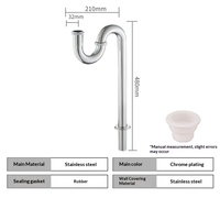 Siphons en S modernes en acier inoxydable chromé avec installation facile pour éviers de salle de bain