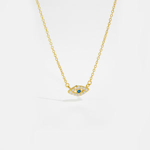 FUAMAY 925 Argent Bleu Evil Stone Eye Charm Collier Chaîne À Maillons Réglable avec Perle pour Cadeau - Product Image 4