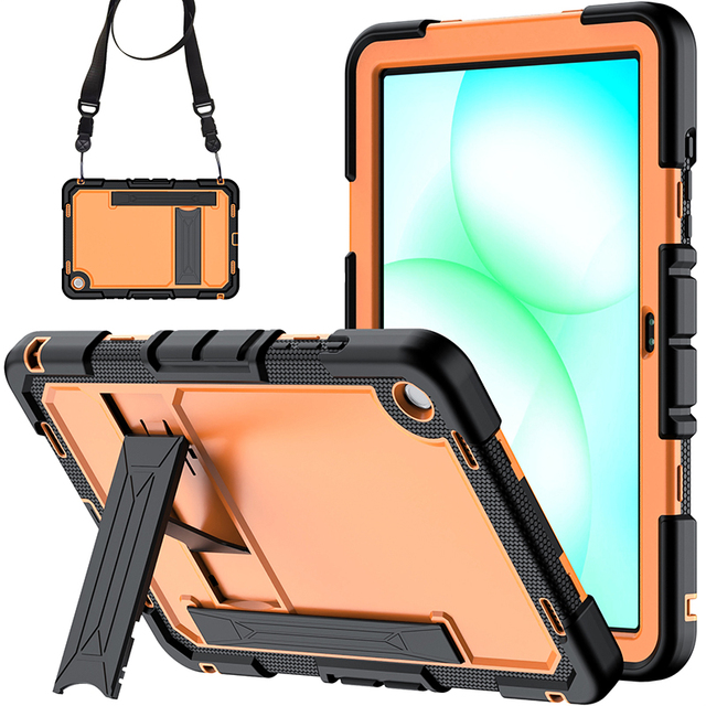 Heavy duty rugged case with hands strap and shoulder belt tablet case for Samsung Galaxy Tab A9 Plus 11 inch SM-X210 X215
