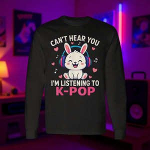 Camiseta de Manga Larga con Diseño de Conejo K-Pop, Estilo Kawaii para Amantes de la Música, Unisex, Cuello Redondo, Impresión Digital, Promocional para Adultos - Product Image 2