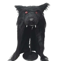 Chapeau de tête de loup en peluche Costume d'animal doux Couvre-chef de mascotte de loup confortable Casque pour événements Fêtes Festivals Accessoire Cosplay