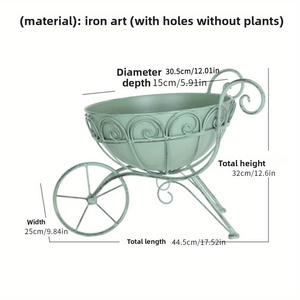 バルコニーテラス装飾用屋内屋外多肉植物用の回転デザインヴィンテージ錬鉄製植木鉢 - Product Image 5