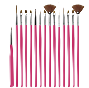 Ensemble de 15 pinceaux à ongles en acrylique, outils de nettoyage, de peinture et de dessin, fournitures professionnelles pour la manucure et le nail art en salon - Product Image 5