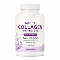 Kapsul Kolagen Kompleks untuk Wanita Multi Tipe I II III V X Biotin Vitamin C HA 240 Kapsul