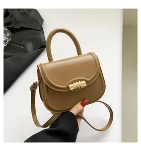 Solid Color Fashionable Women's Bag 2024 New PU Leather Saddle Bag Spring Small Square Crossbody Bag For Women