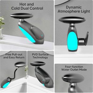 Rubinetto Miscelatore Monocomando Moderno Estraibile Caldo/Freddo per Lavabo Bagno, Ideale per Arredamento Casa Moderna - <span class=keywords><strong>Vendita</strong></span> all'Ingrosso - Product Image 3