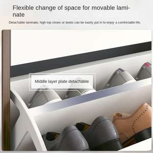 אולטרה-דק ארון נעליים מודרני קיבולת גדולה מתלה פשוטה מתכת עבור דירות קטנות להעיף עיצוב אחסון יוקרתי אור - Product Image 4