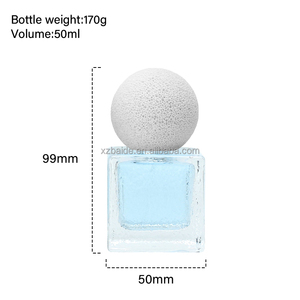 Botella de Perfume Cuadrada Negra al por Mayor con Pulverizador de Bomba, 30ml, 50ml, 100ml, Botella Vacía con Tapa de Piedra Volcánica - Product Image 3